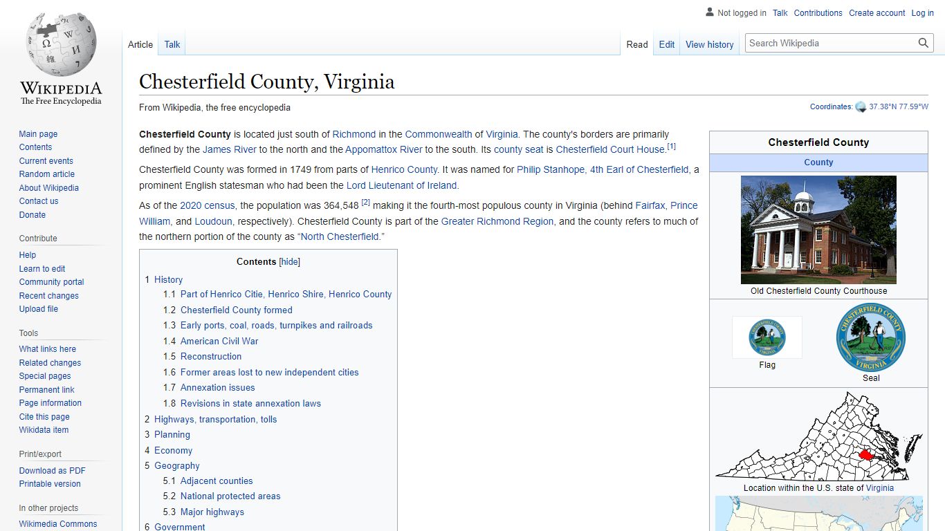 Chesterfield County, Virginia - Wikipedia